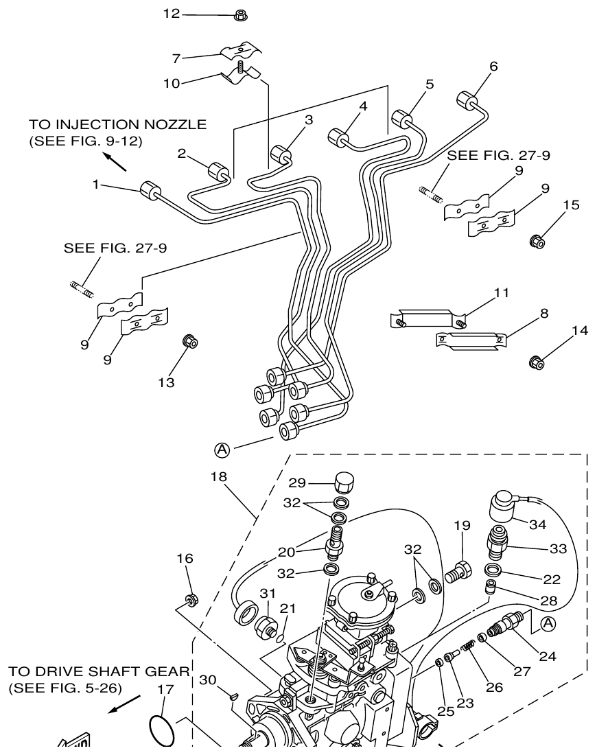 Yamaha ME422STIP2 (N601)STIP1(N611) FUEL INJECTION PUMP parts diagram